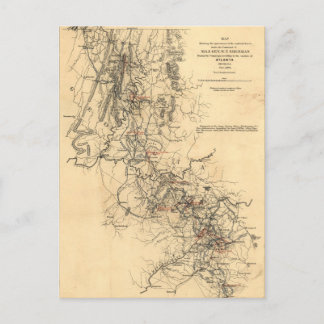 Postale Carte de campagne de la guerre civile Atlanta 1er