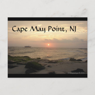 Postale Carte de Cape May Point, NJ au coucher du soleil