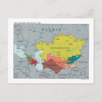Carte de Caucase et d'Asie centrale