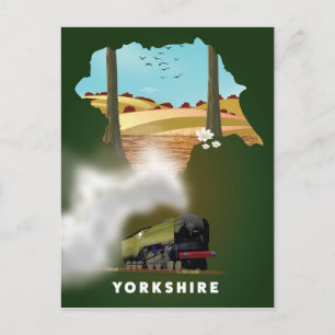 Postale carte de chemin de fer du Yorkshire impression de 