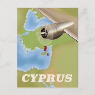 Postale Carte de Chypre affiche de voyage vintage