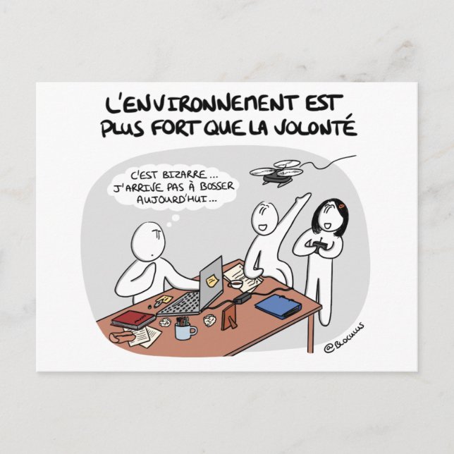 Postale Carte de coaching : Environnement - vs. Volonté (Devant)