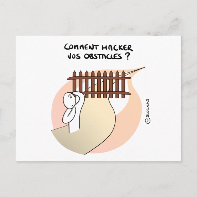 Postale Carte de Coaching "Hackez vos obstacles !" (Devant)