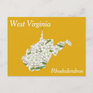 Postale Carte de collage des fleurs de l'État de Virginie-