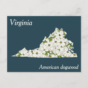 Postale Carte de collage des fleurs de l'État de Virginie