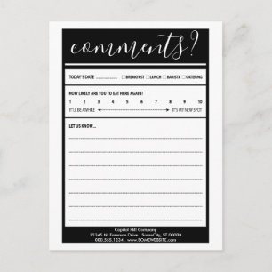 Postale carte de commentaire de liste de diffusion