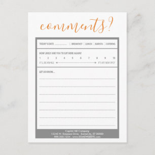 Postale carte de commentaire de liste de diffusion