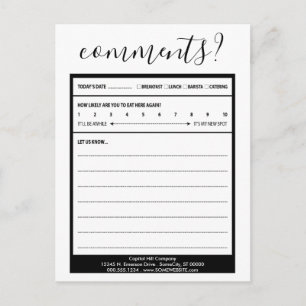 Postale carte de commentaire de liste de diffusion