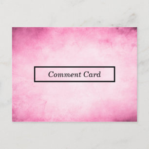 Postale carte de commentaire parchemin rose