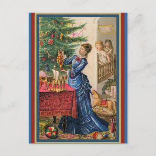 Postale Carte de commerce victorienne Mère décorateur Arbr
