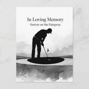 Postale Carte de condoléances Golf Noir et Blanc Golf Déso