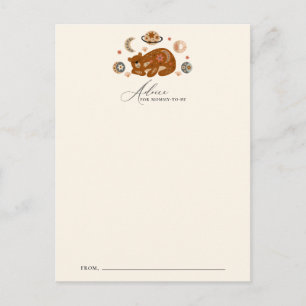 Postale Carte de conseil Baby shower à thème Ours céleste