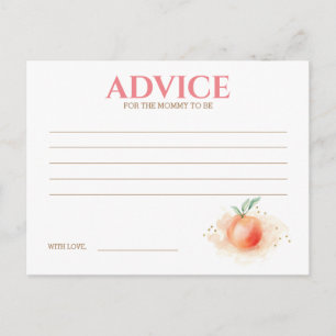 Postale Carte de conseil de Baby shower Peach