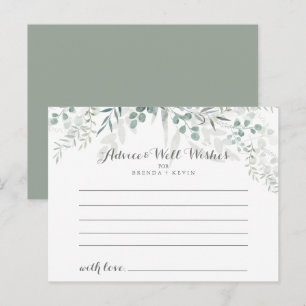 Postale Carte de conseil minimaliste pour Mariage Eucalypt
