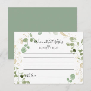Postale Carte de conseils de mariage eucalyptus confettis 