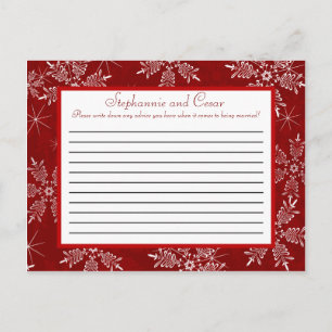 Postale Carte de conseils écriture Noël flocons de neige r