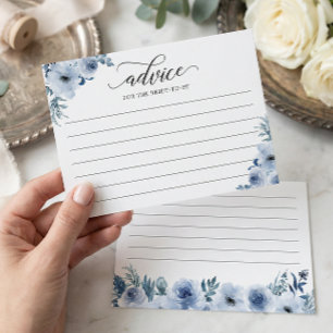 Postale Carte de conseils et de vœux Fleurs Bleu Poussiére