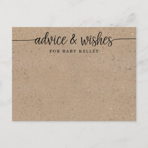 Postale Carte de conseils et de vœux pour Baby Shower Rust