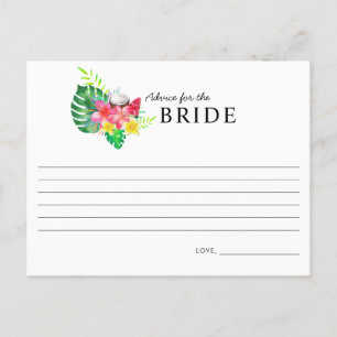 Postale Carte de conseils pour la mariée Paradis Tropical
