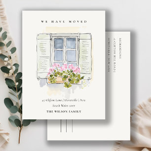 Postale Carte de Cottage Vintage Floral Window Nous avons 