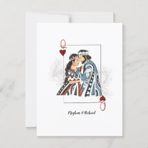 Postale Carte de couple King Queen