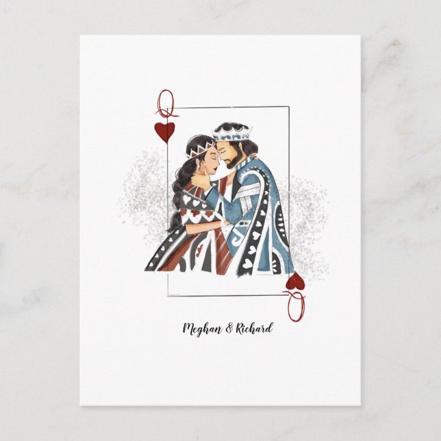 Postale Carte de couple King Queen (Devant)