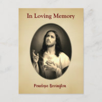 Carte de deuil catholique du Christ Consolation