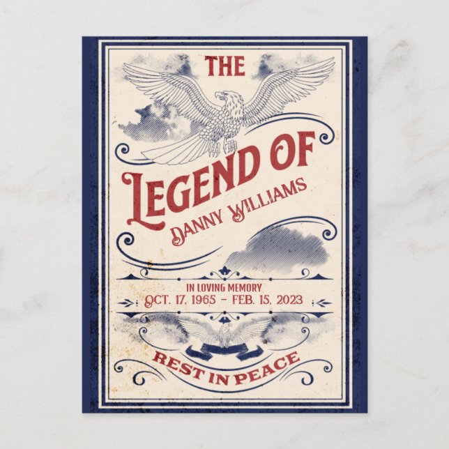 Postale Carte de faire-part de funérailles pour un vétéran (Devant)