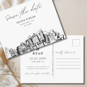 Postale Carte de faire-part de mariage élégant à Oakland