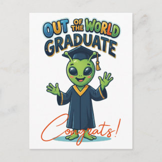 Postale Carte de Félicitations de Diplômé Alien Mignonne, 