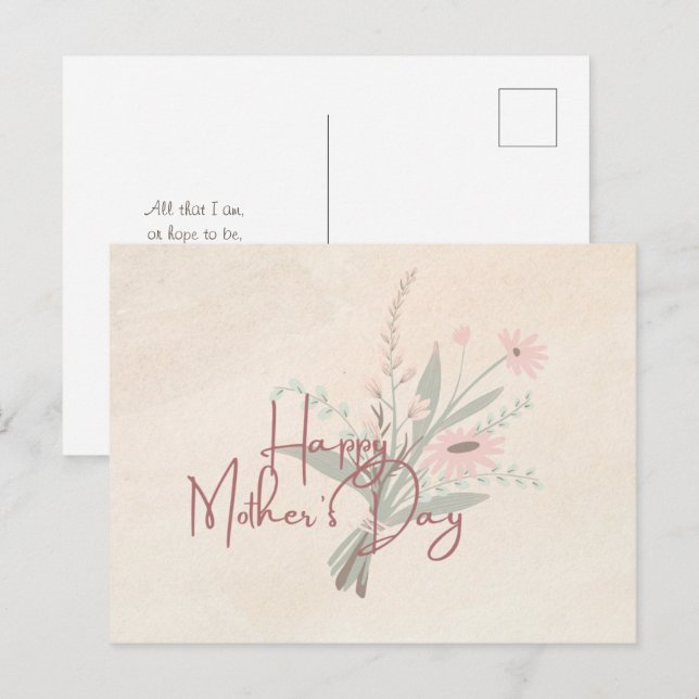 Postale Carte de fête des mères (Devant / Derrière)