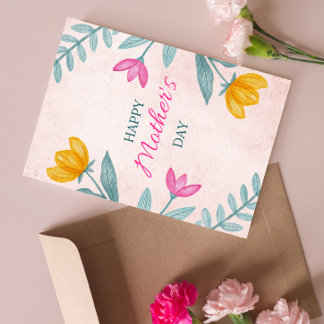 Postale Carte de fête des mères florale pour la meilleure 