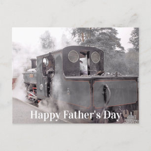 POSTALE CARTE DE FÊTE DES PÈRES DU TRAIN À VAPEUR