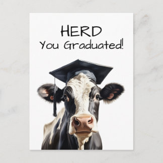Postale Carte de fin d'études de vache Vous êtes diplômé D
