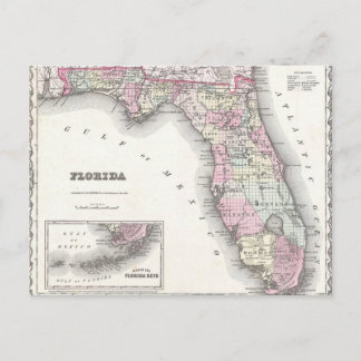 Postale Carte de Floride de Colton 1855