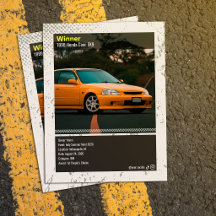 Carte de gagnant de salon automobile entièrement p