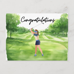 Postale Carte de golf Félicitations pour golfeuse