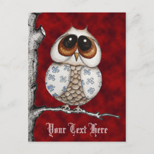Postale Carte de Halloween au Hibou