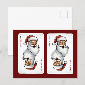 Postale Carte de jeu père Noël pour Noël
