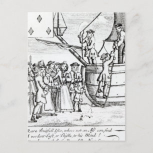 Postale Carte de jeu représentant les immigrants arrivant