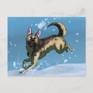 Postale Carte de jeux de neige