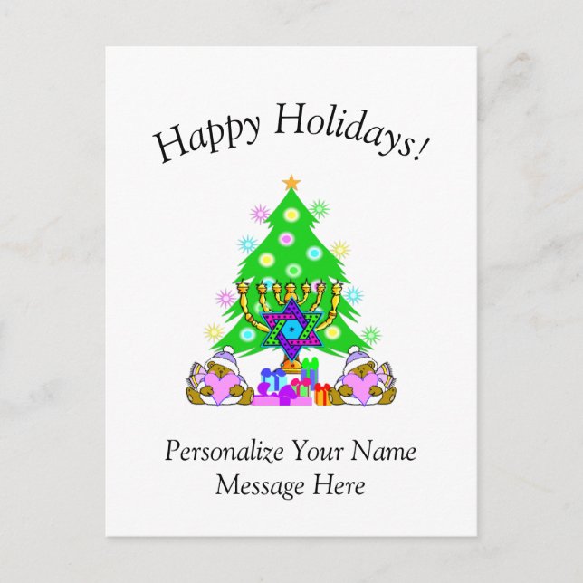 Postale Carte de Joyeux Joyeux Joyeux Interconfessionnels (Devant)