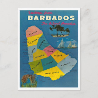 Postale Carte de la Barbade vintage