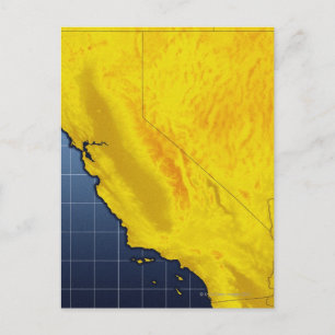 Postale Carte de la Californie et du Nevada