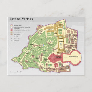 Postale Carte de la Cité du Vatican Diagramme