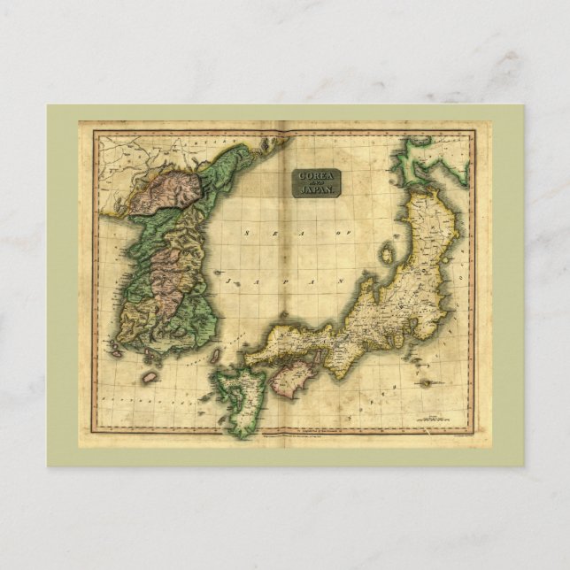 Postale Carte de la Corée et du Japon 1815 (Devant)
