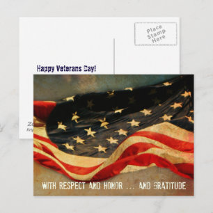 Postale Carte de la fête des vétérans avec respect, honneu