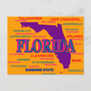 Postale Carte de la Fierté d'État de Floride Silhouette