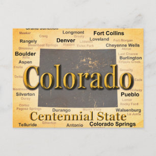 Postale Carte de la Fierté d'État du Colorado Vieilli Silh