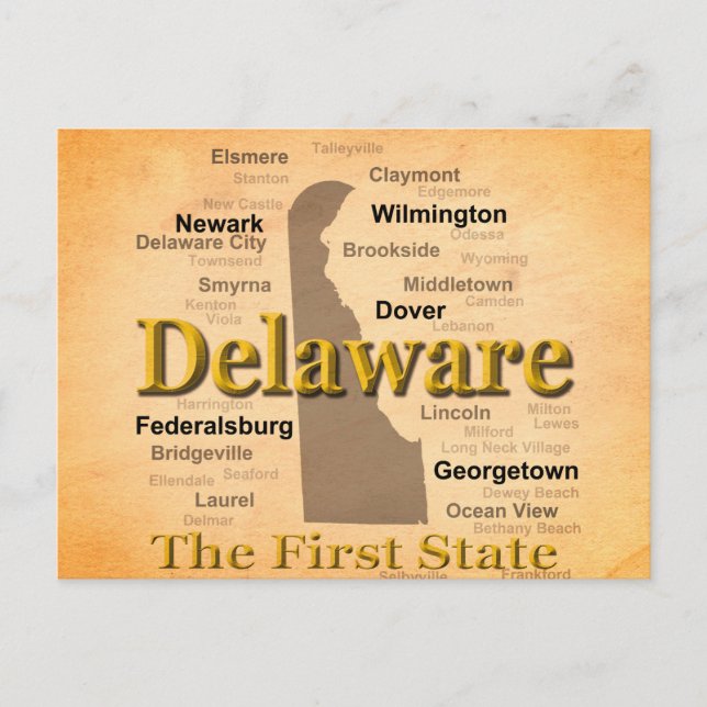 Postale Carte de la fierté d'état du Delaware âgé (Devant)